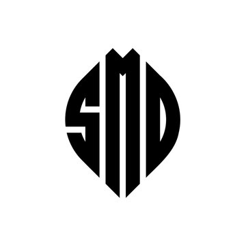 SMD circle letter logo design with circle and ellipse shape. SMD ellipse letters with typographic style. The three initials form a circle logo. SMD circle emblem abstract monogram letter mark vector.