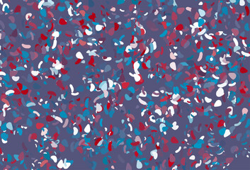 Light blue, red vector pattern with chaotic shapes.