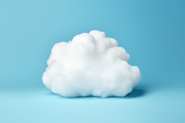 Minimal Style of One Cloud on Blue Background AI Generated