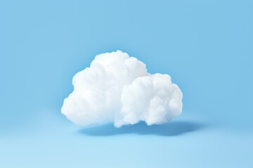 Minimal Style: One Cloud on Blue Background AI Generated