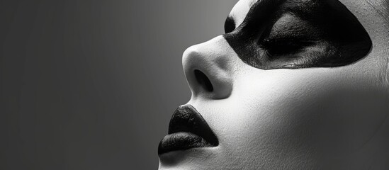 Monochrome Beauty: A Captivating Concept of a Beautiful Woman's Care for Her Stunning Monochrome Face