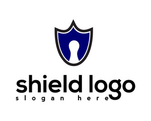 company shield blue logo design template