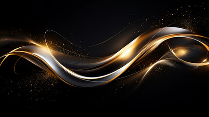 Elegant Dance of Gold and Silve   Background