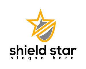 Obraz premium company star shield logo design template