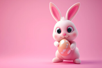 easter bunny and egg with copy space