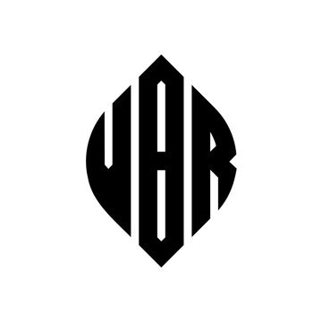 VBR circle letter logo design with circle and ellipse shape. VBR ellipse letters with typographic style. The three initials form a circle logo. VBR circle emblem abstract monogram letter mark vector.