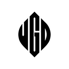 VGD circle letter logo design with circle and ellipse shape. VGD ellipse letters with typographic style. The three initials form a circle logo. VGD circle emblem abstract monogram letter mark vector.