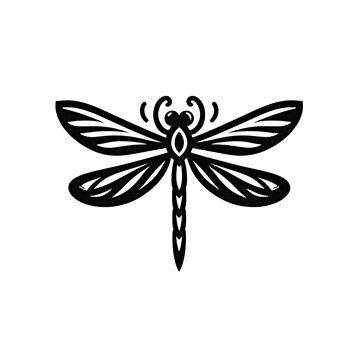 silhouette a dragonfly logo vintage concept shape
