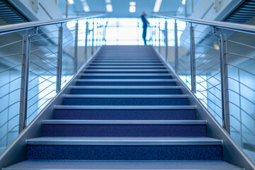Staircase Leading Upwards in Modern Facility