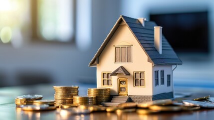 Real estate concept with investor and model house, symbolizing investment, Ai Generated