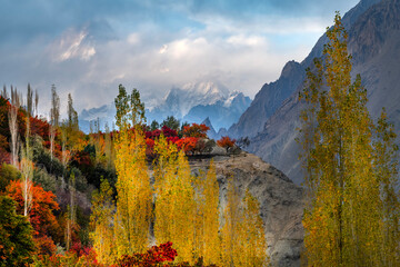 beautiful autumn landscape of northern areas of Pakistan 