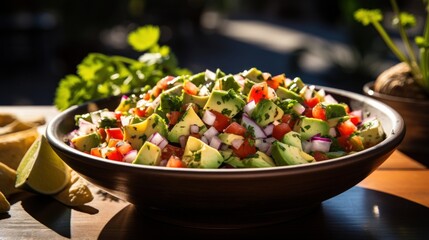 Ceviche with Avocado Salsa. Best For Banner, Flyer, and Poster - obrazy, fototapety, plakaty