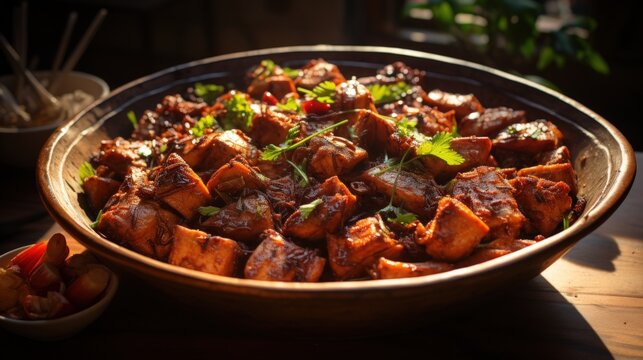 Chicken Adobo with Coconut Reduction. Best For Banner, Flyer, and Poster
