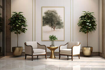 living room interior. Generative Ai