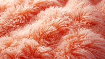 Peach Fuzz Faux Fur Texture Close-Up