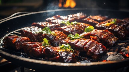 Chinese Barbecue Ribs. Best For Banner, Flyer, and Poster