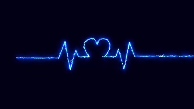 Heartbeat Line Animation, Cardiogram cardiograph oscilloscope screen, Cardiograph heartbeat pulse rate line glowing