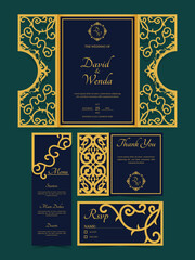 Indian Wedding Invitation Laser Cut Template Collection