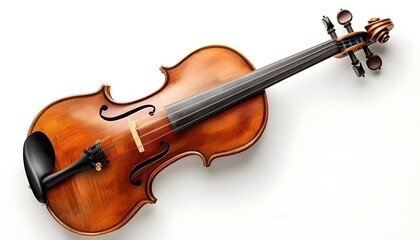 Fototapeta na wymiar Violin under the white background