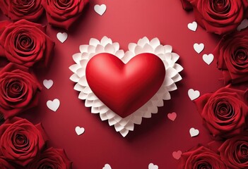 red roses with heart