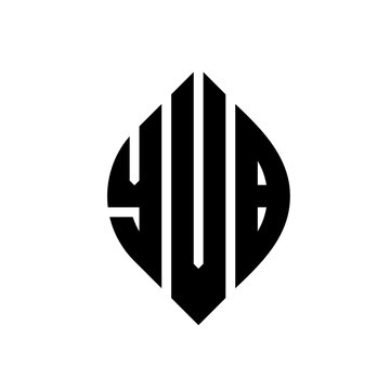 YVB circle letter logo design with circle and ellipse shape. YVB ellipse letters with typographic style. The three initials form a circle logo. YVB circle emblem abstract monogram letter mark vector.