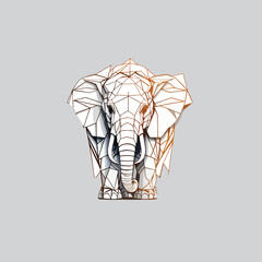 illustration of an elephant line Colorful drawing