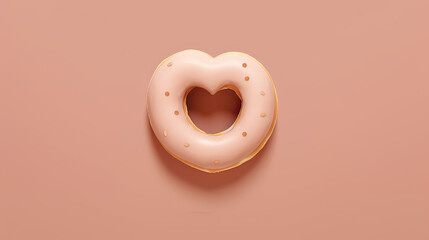 Visual Poetry of Minimalist Love Elegant Donut Bliss Background Ai Generative