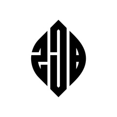ZJB circle letter logo design with circle and ellipse shape. ZJB ellipse letters with typographic style. The three initials form a circle logo. ZJB circle emblem abstract monogram letter mark vector.