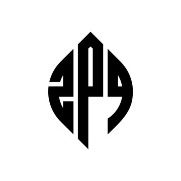ZPQ circle letter logo design with circle and ellipse shape. ZPQ ellipse letters with typographic style. The three initials form a circle logo. ZPQ circle emblem abstract monogram letter mark vector.