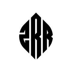 ZRR circle letter logo design with circle and ellipse shape. ZRR ellipse letters with typographic style. The three initials form a circle logo. ZRR circle emblem abstract monogram letter mark vector.