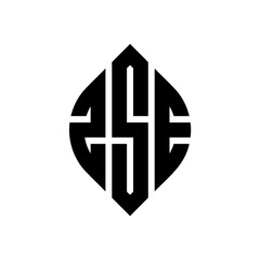 ZSE circle letter logo design with circle and ellipse shape. ZSE ellipse letters with typographic style. The three initials form a circle logo. ZSE circle emblem abstract monogram letter mark vector.
