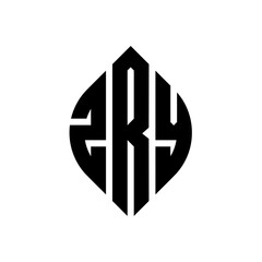 ZRY circle letter logo design with circle and ellipse shape. ZRY ellipse letters with typographic style. The three initials form a circle logo. ZRY circle emblem abstract monogram letter mark vector.