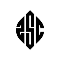 ZSC circle letter logo design with circle and ellipse shape. ZSC ellipse letters with typographic style. The three initials form a circle logo. ZSC circle emblem abstract monogram letter mark vector.