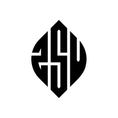 ZSV circle letter logo design with circle and ellipse shape. ZSV ellipse letters with typographic style. The three initials form a circle logo. ZSV circle emblem abstract monogram letter mark vector.