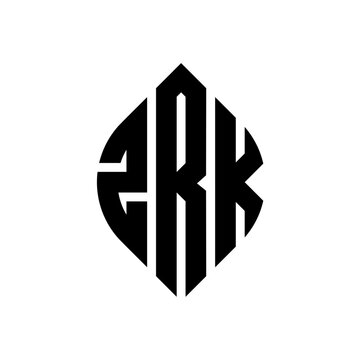 ZRK circle letter logo design with circle and ellipse shape. ZRK ellipse letters with typographic style. The three initials form a circle logo. ZRK circle emblem abstract monogram letter mark vector.