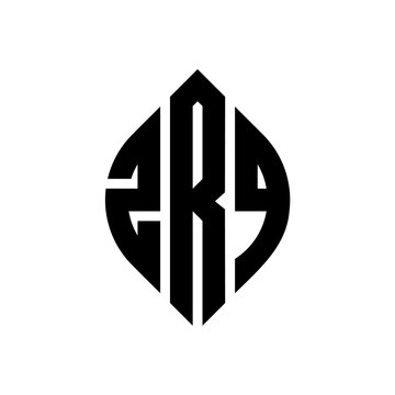 ZRQ circle letter logo design with circle and ellipse shape. ZRQ ellipse letters with typographic style. The three initials form a circle logo. ZRQ circle emblem abstract monogram letter mark vector.