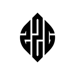 ZZG circle letter logo design with circle and ellipse shape. ZZG ellipse letters with typographic style. The three initials form a circle logo. ZZG circle emblem abstract monogram letter mark vector.