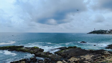 Kerala coastline, Arabian sea, seascape view 