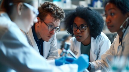 a diverse group of researchers working in a laboratory setting