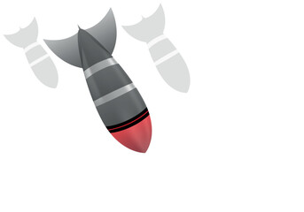 Illustration of  bomb. Bomb isolated on a white background
