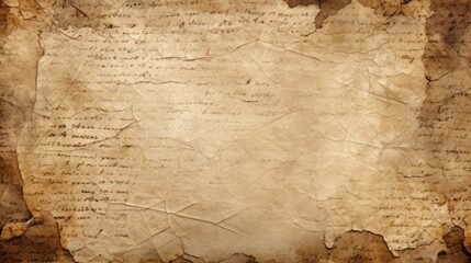 Vintage torn paper texture background, old page from rare book - obrazy, fototapety, plakaty