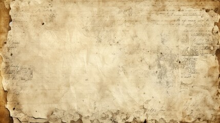 Vintage torn paper texture background, old page from rare book