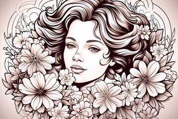 Mothers Day Coloring Pages. vector illustration