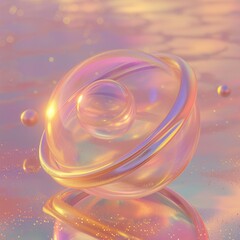 beautiful fluid and flowing form shapes on pastel background