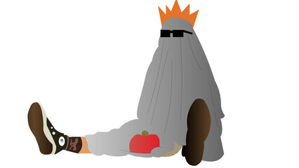 illustration of a habib with apple