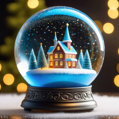 Christmas glass ball with sequins and Christmas trees 56