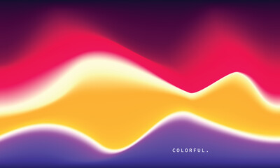 Colorful blurred gradient background. Abstract fluid color gradation mesh backdrop. Contemporary color flow design for catalog, banner, poster, leaflet, or cover.