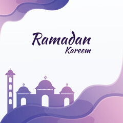 ramadan kareem background with purple color gradient