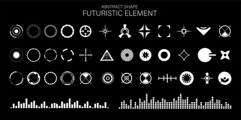 Futuristic shape simbol poster hud element templates colection pack