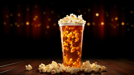 popcorn and soda high definition(hd) photographic creative image
 - obrazy, fototapety, plakaty